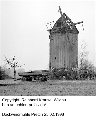 Bockwindmühle Prettin, Aufnahme R. Krause 1998